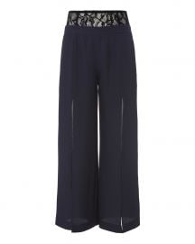 Lace Trim Slit Front Pants at Intermix